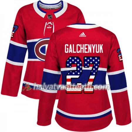 Naisten NHL Montreal Canadiens Pelipaita Alex Galchenyuk 27 Adidas 2017-2018 Punainen USA Flag Fashion Authentic